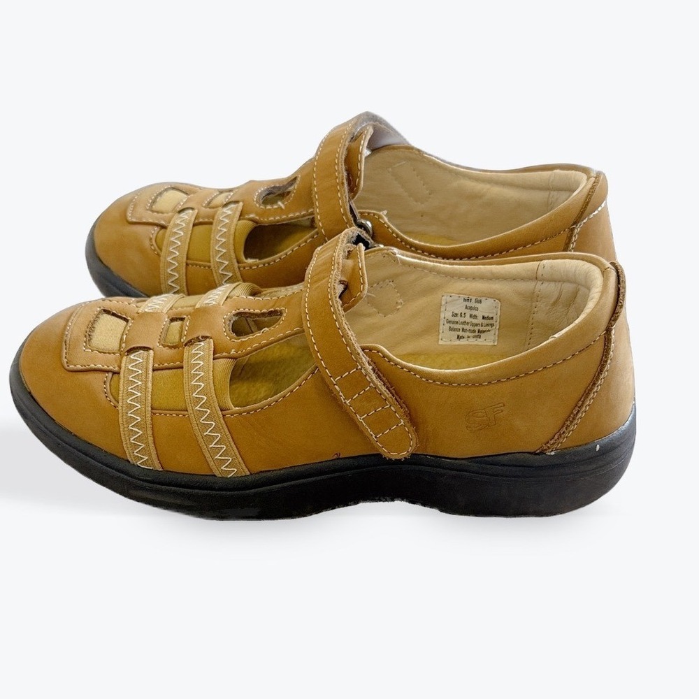 SureFit Acapulco Tan Leather Mary Jane Comfort Shoes Womens 6.5 Medium‎ S605